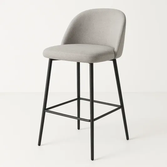 Barhocker mit Stoffbezug und Metallgestell-decovrisa