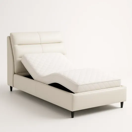 Elektrisch verstellbares Kunstlederbett Grau 200x180 cm-decovrisa