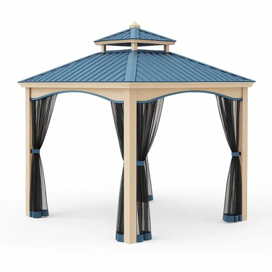 Pavillon mit Holz- und Metalldach-ilmeravio