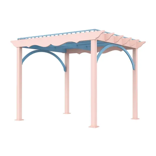 Pergola aus Stahl in Rosa und Blau 300x300x250 cm-ilmeravio