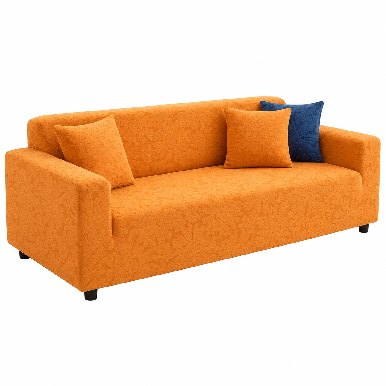 Dehre Sofahusse mit Armlehne in Hellgrau, Weicher Bezug fur Dreisitzer 190-230 cm-Furnobay