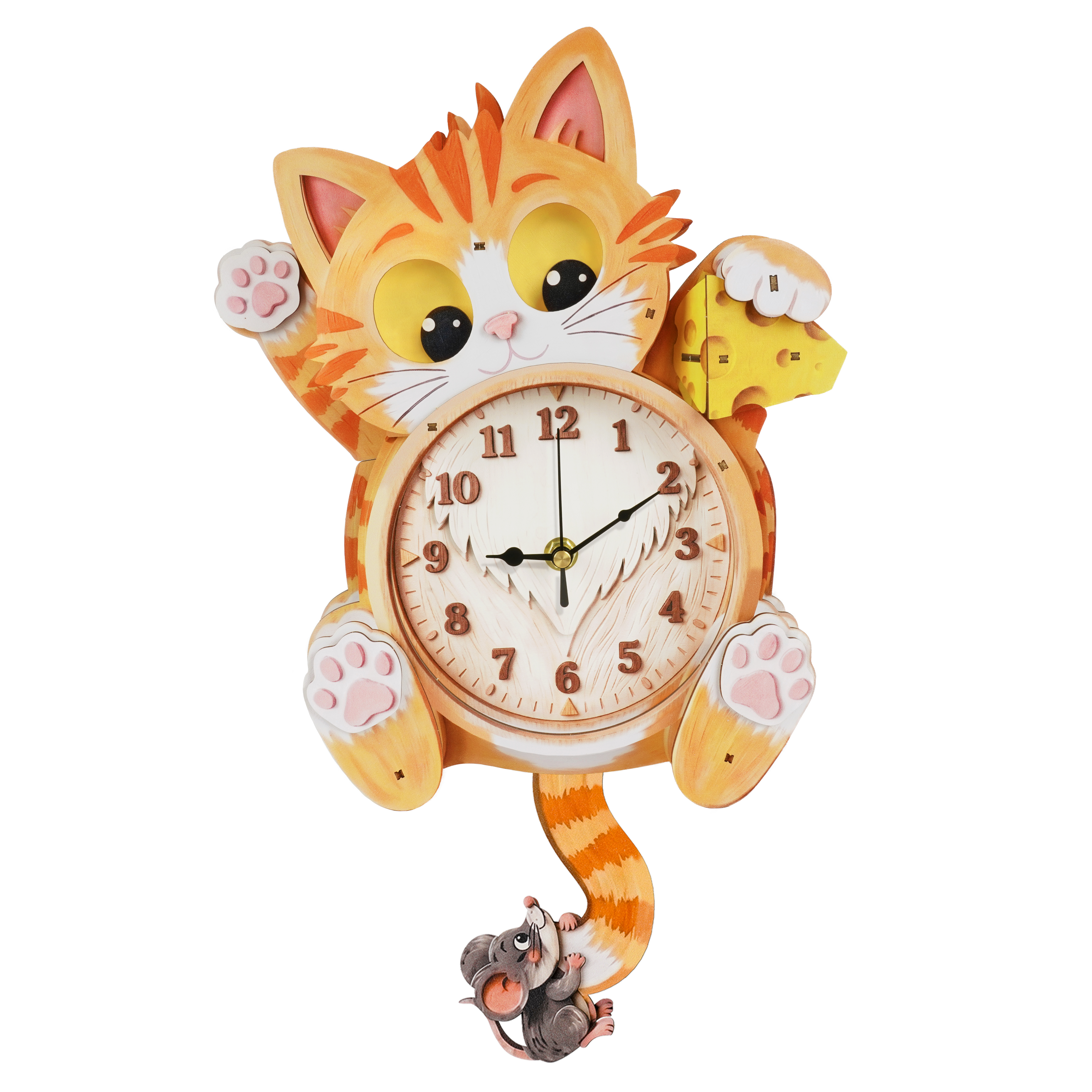 Greedy Cat - 3D Decorative Wall & Desk Clock