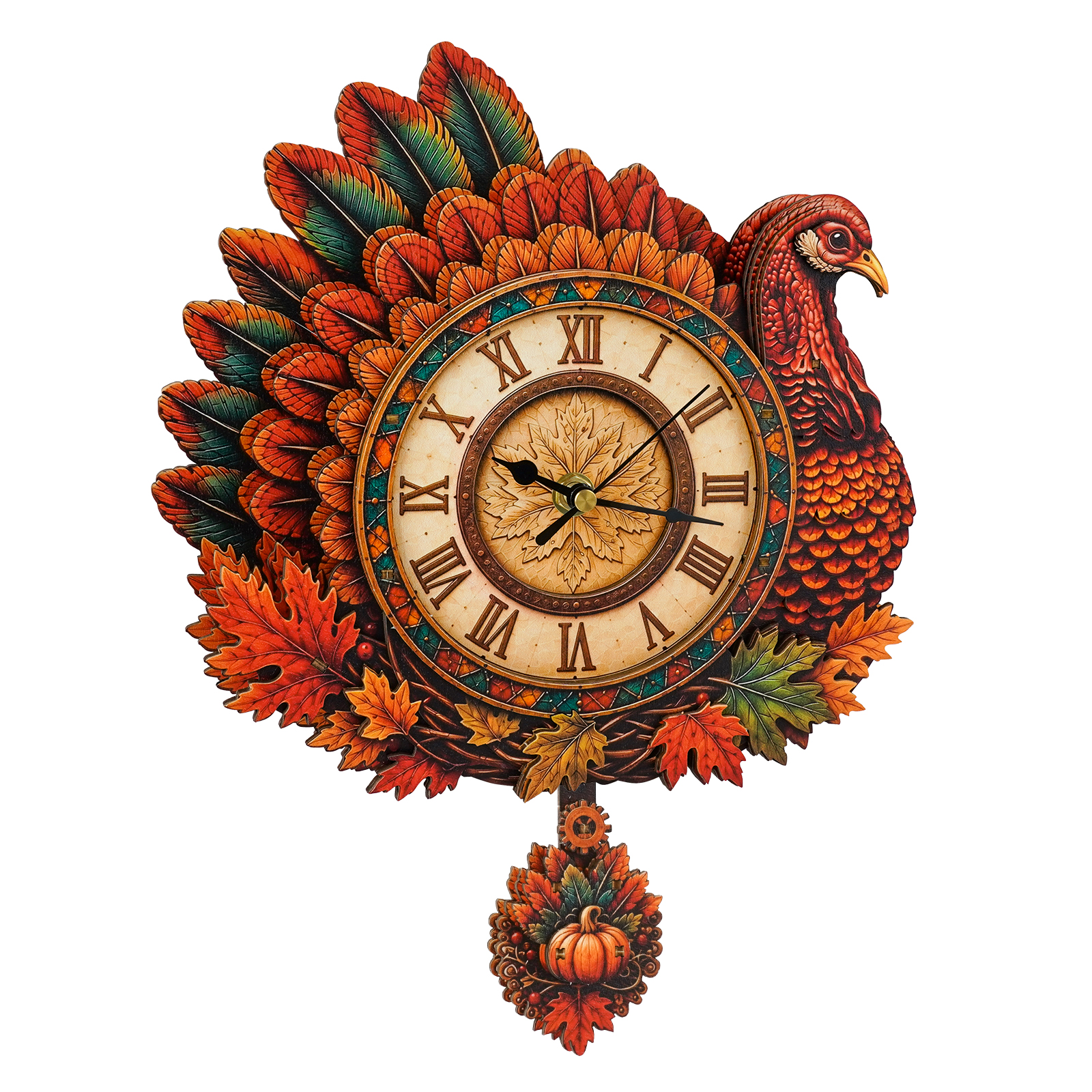Whimsical Turkey - 3D Decorative Wall & Desk Clock