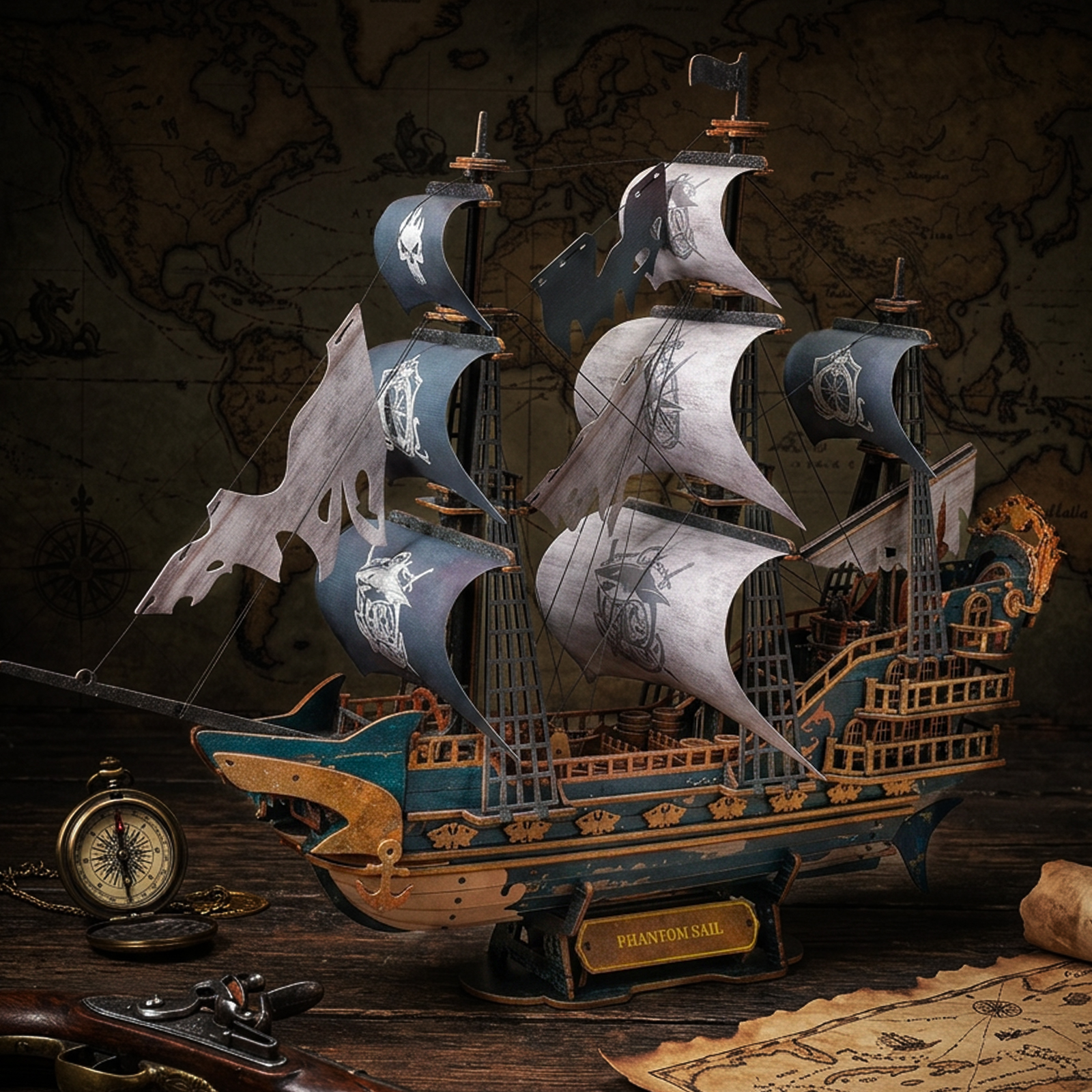 Phantom Sail - 3D Wooden Sailing Ship Model Kit