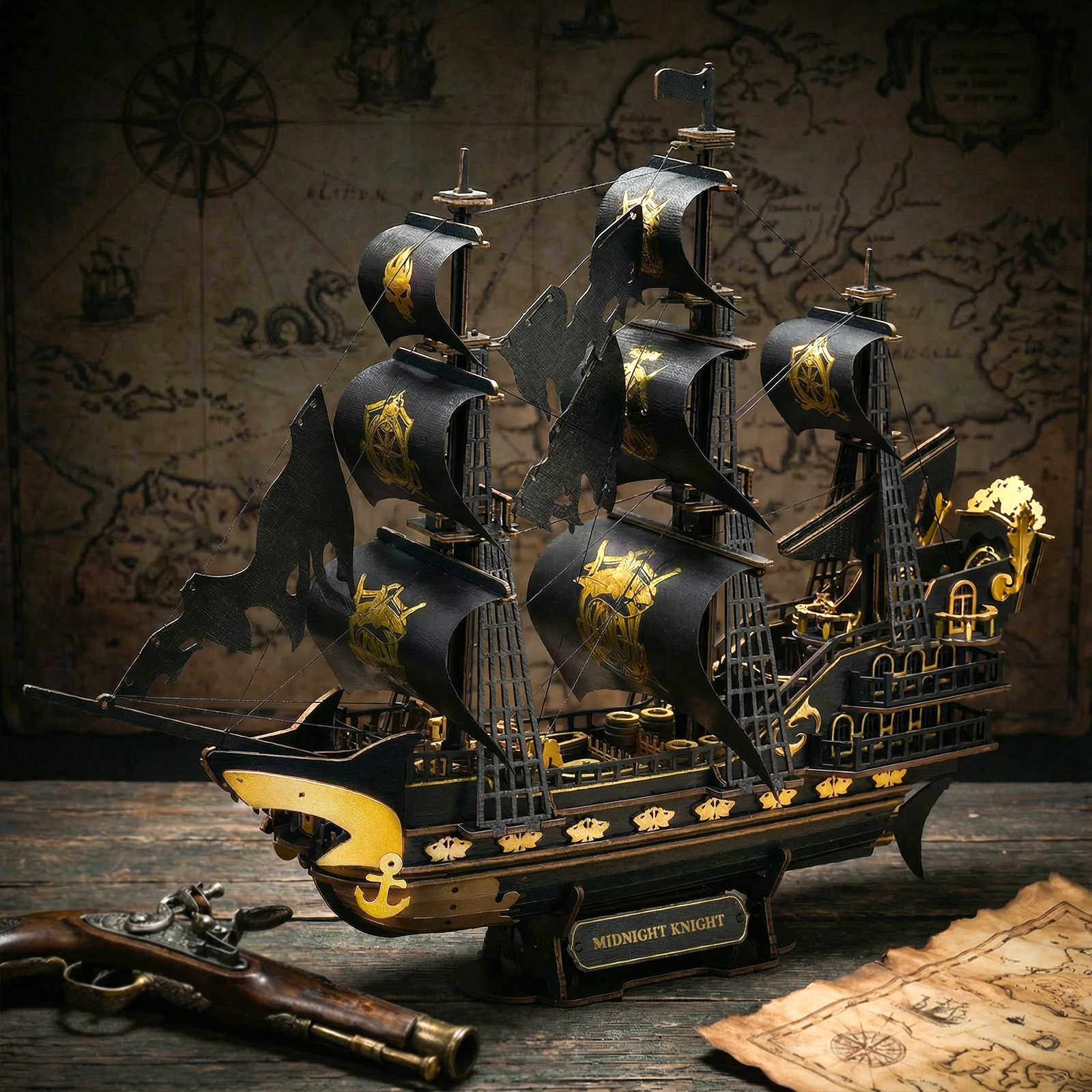 Midnight Rider - 3D Wooden Sailing Ship Model Kit
