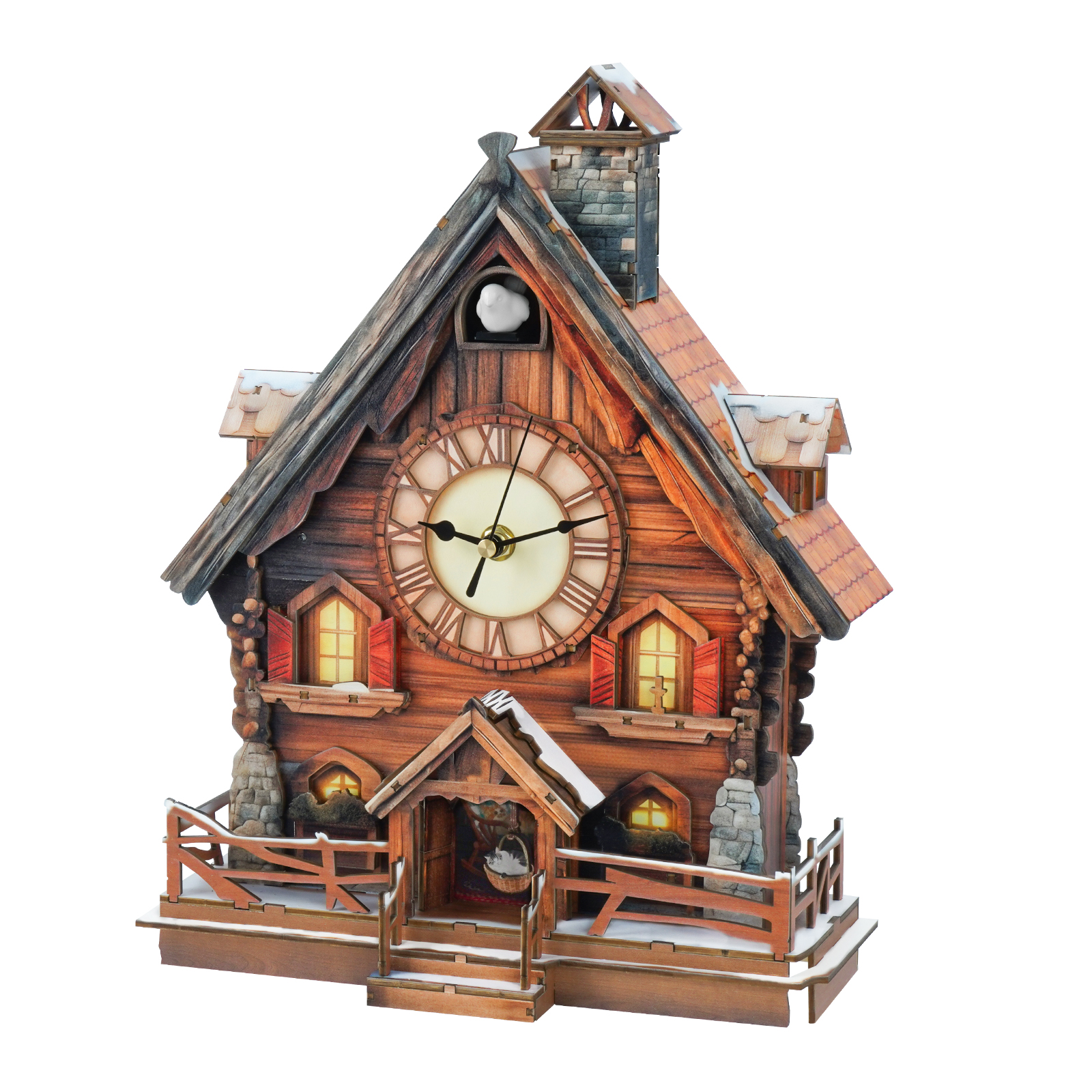 Swiss Chalet - 3D Wooden Cuckoo Clock