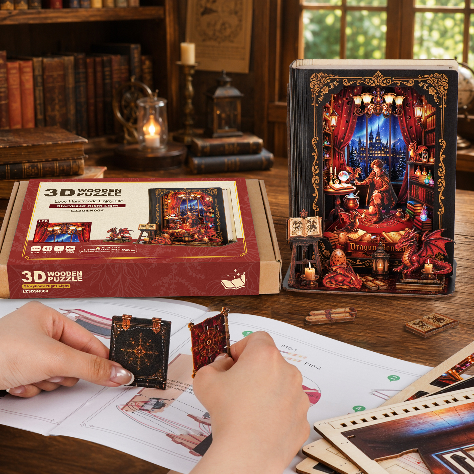 Night of Dragon Bond - 3D Storybook Night Light