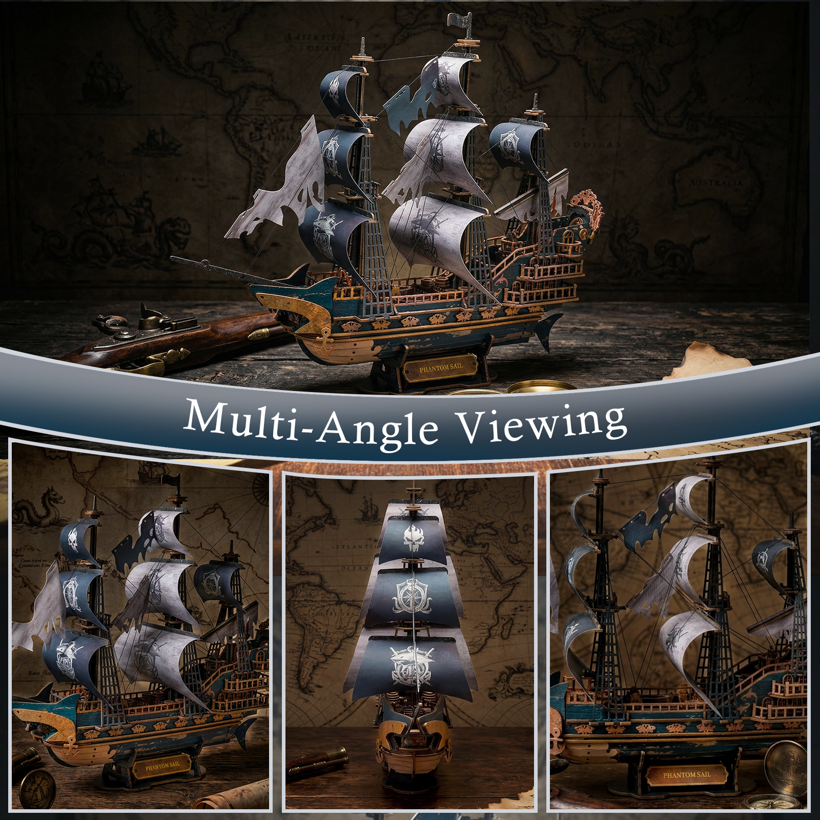Phantom Sail - 3D Wooden Sailing Ship Model Kit