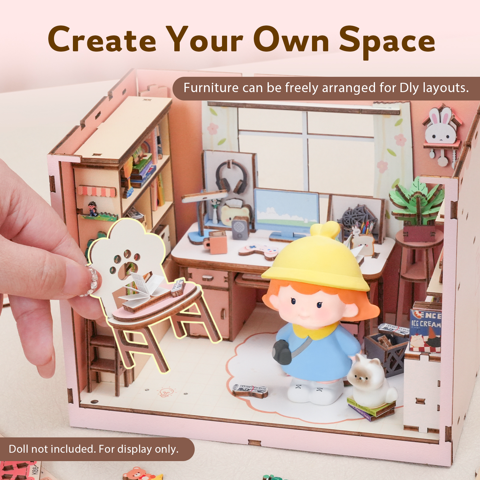 Study Room - 3D Wooden Miniature House Kit