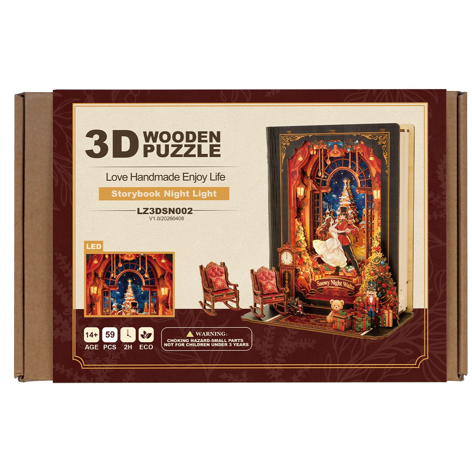 Snowy Night Waltz - 3D Storybook Night Light