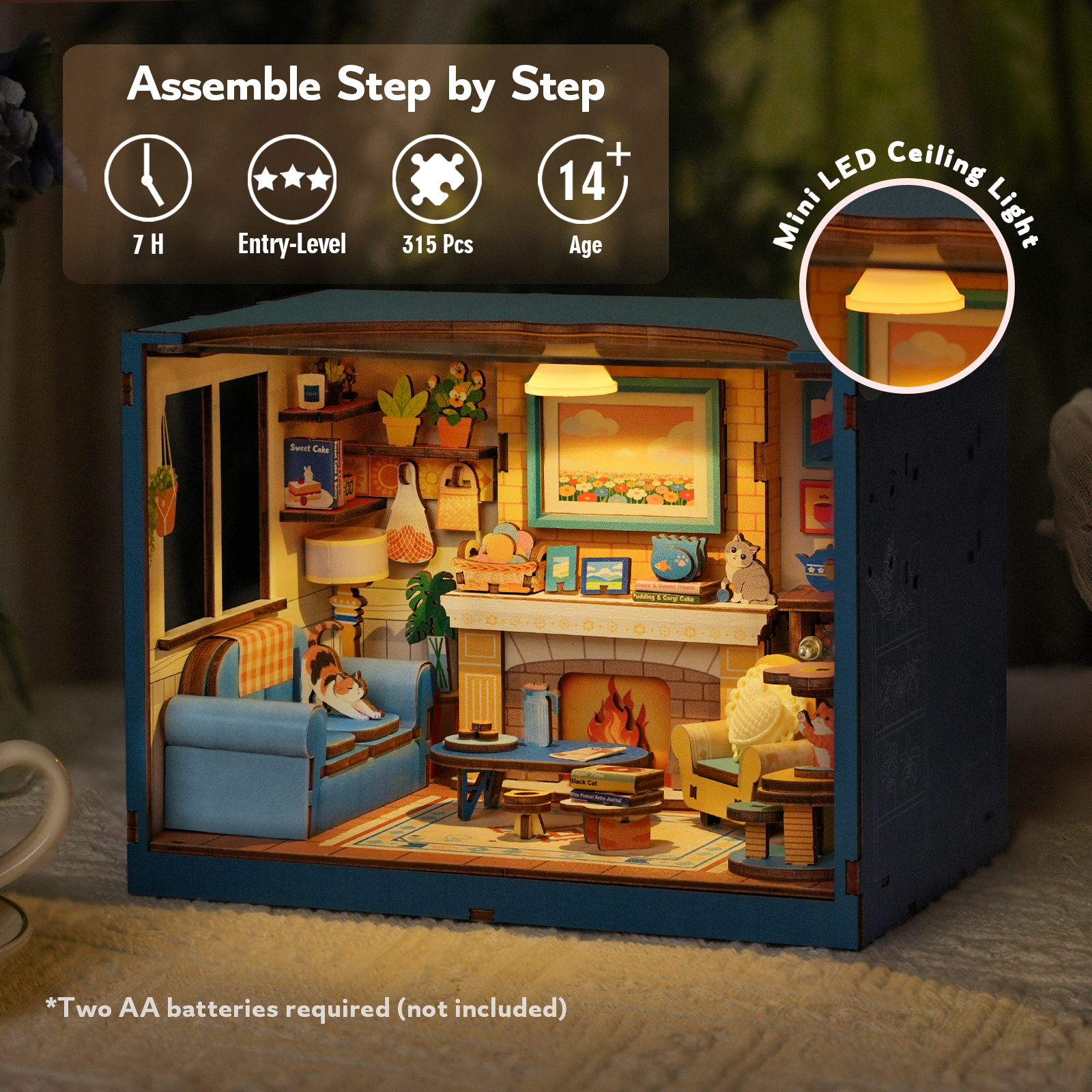 Living Room - 3D Wooden Miniature House Kit