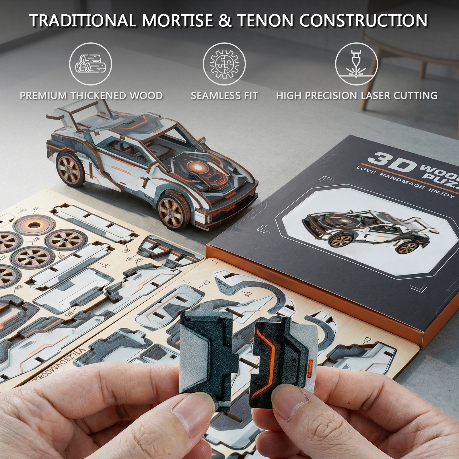 Sports Car - 3D Wooden Puzzle