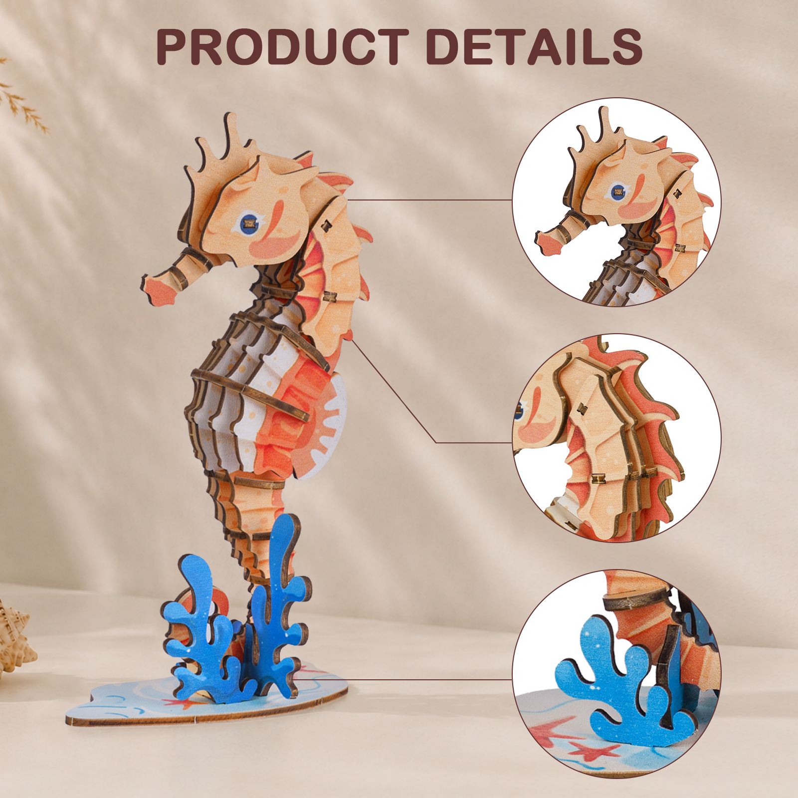 Seahorse - 3D Wooden Puzzle