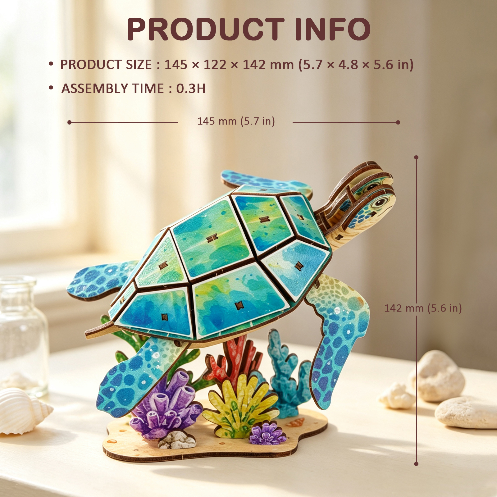 Sea Turtle - 3D Wooden Puzzle