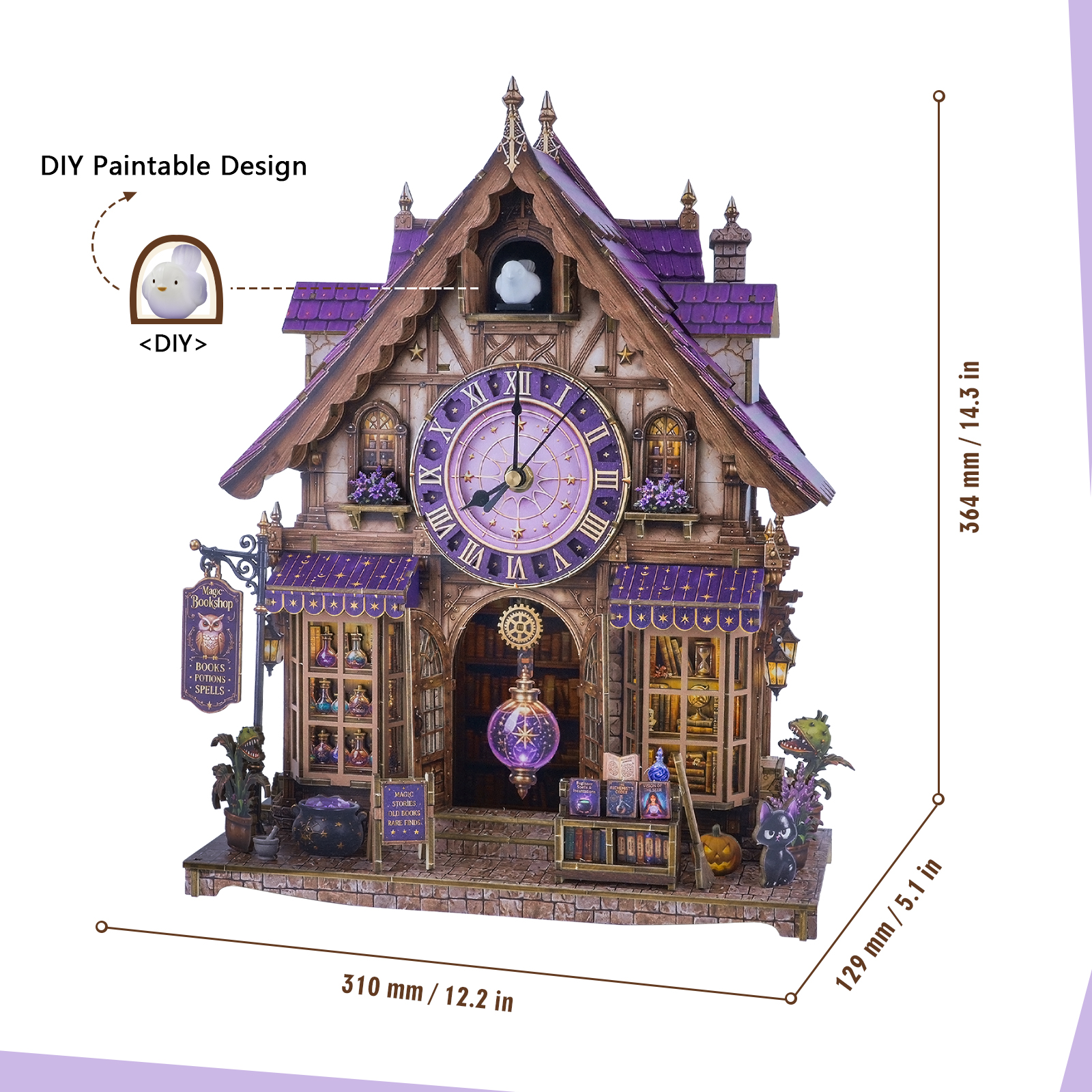 Magical Bookhouse - 3D Wooden Cuckoo Clock