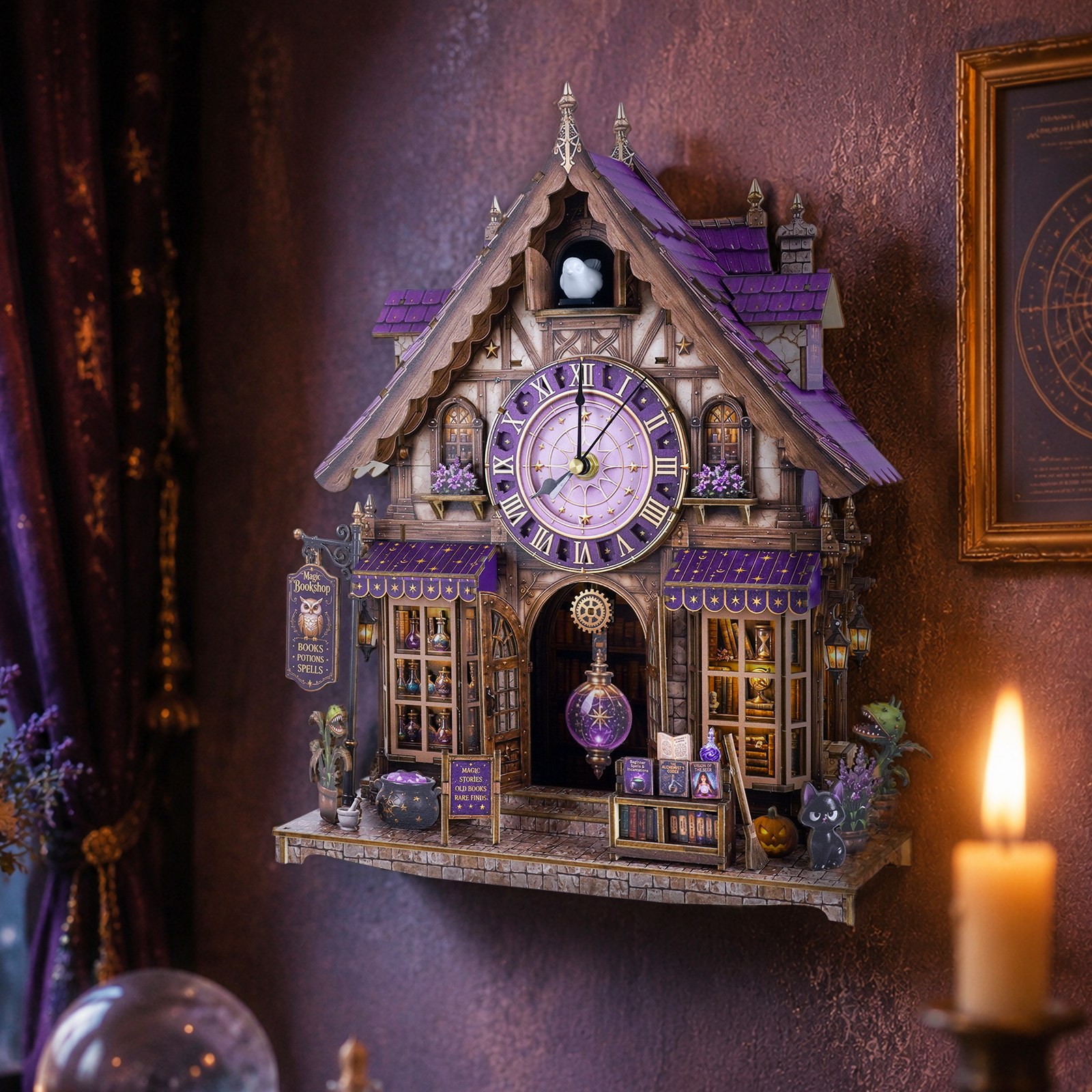 Magical Bookhouse - 3D Wooden Cuckoo Clock