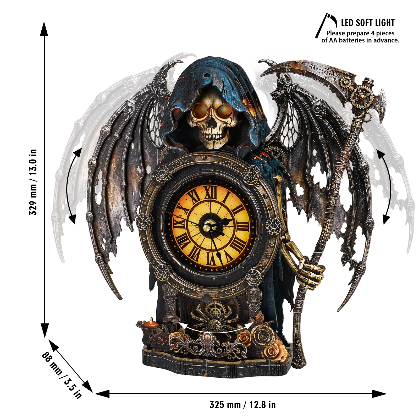 Grim Reaper - 3D Animated Chime Clock
