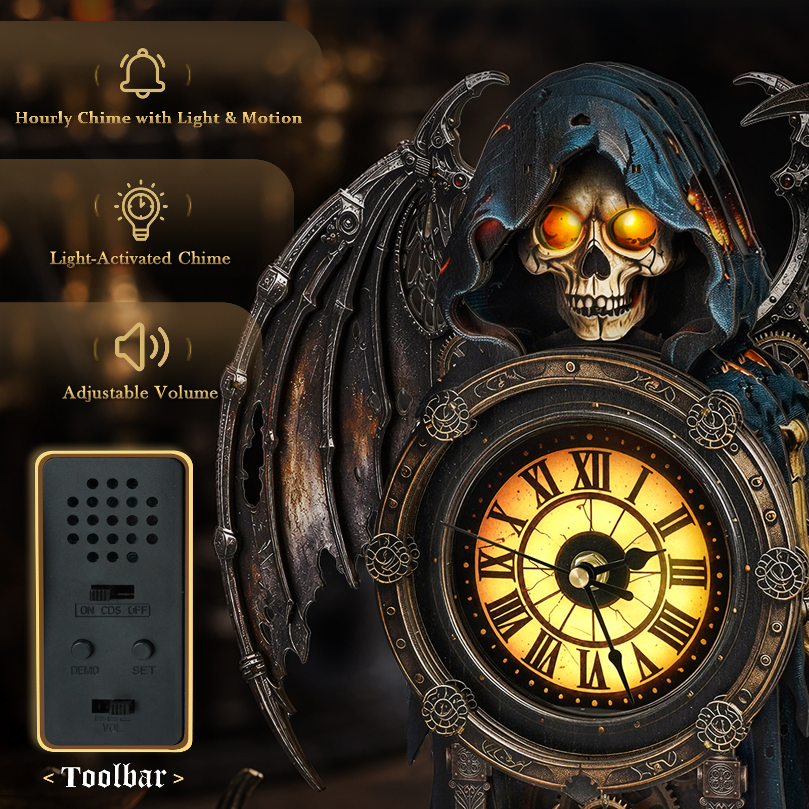 Grim Reaper - 3D Animated Chime Clock
