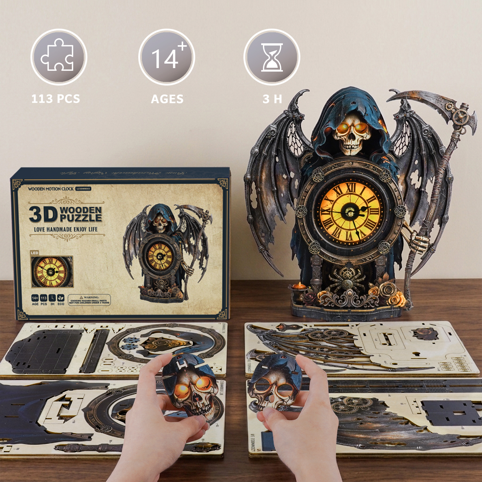 Grim Reaper - 3D Animated Chime Clock