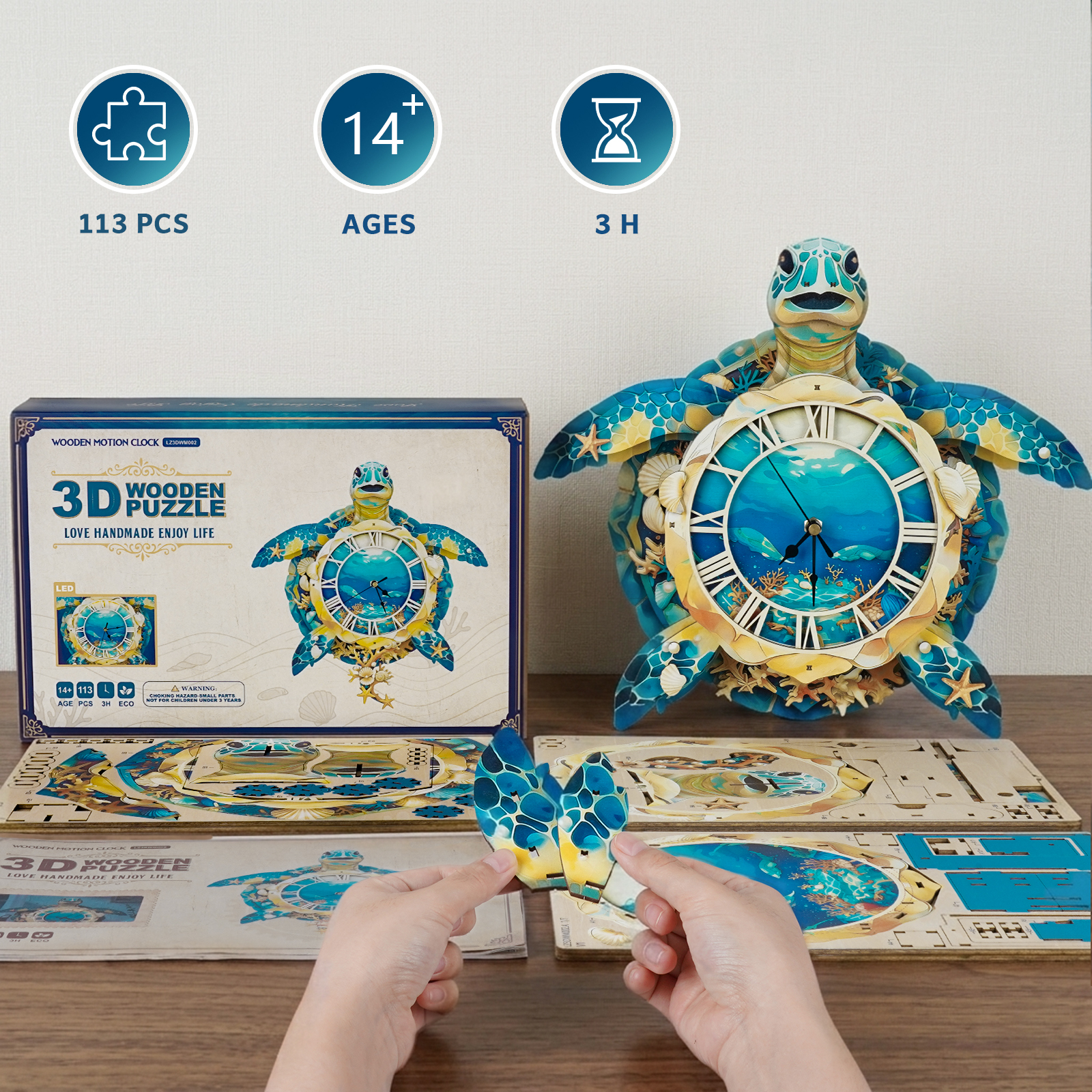 Ocean Turtle - 3D Animated Chime Clock