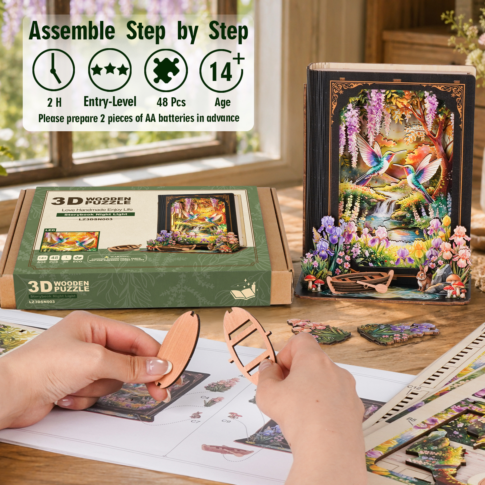 Forest Stream - 3D Storybook Night Light