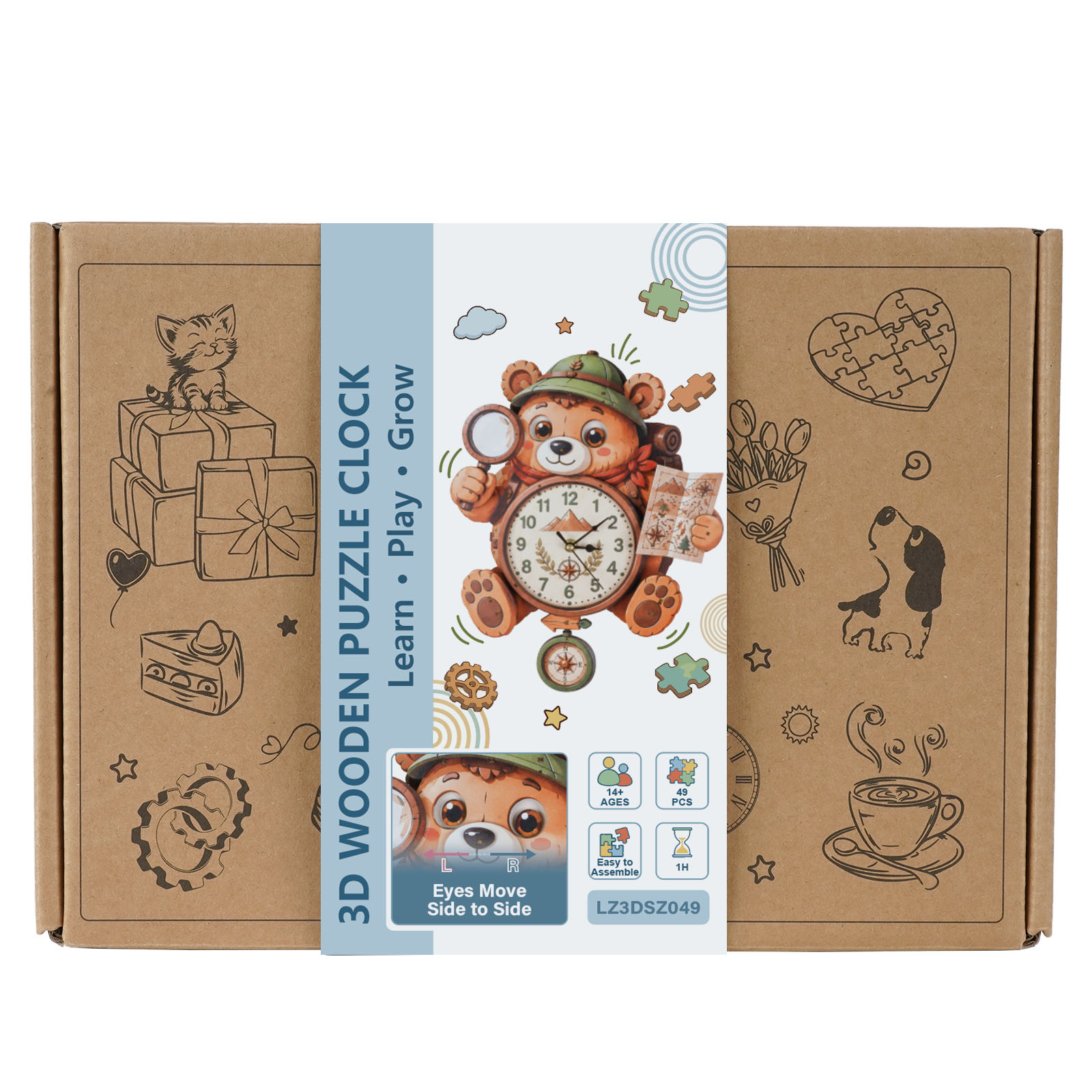 Explorer Bear - 3D Decorative Wall & Desk Clock