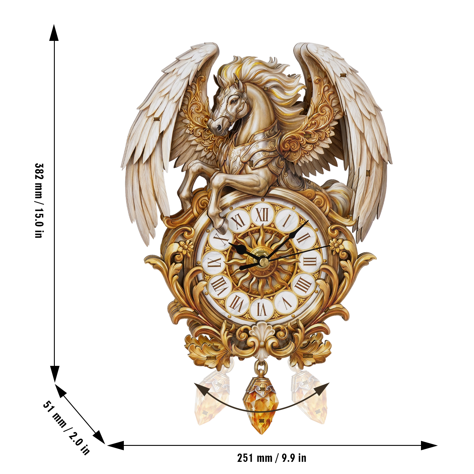 Pegasus Dream - 3D Decorative Wall & Desk Clock