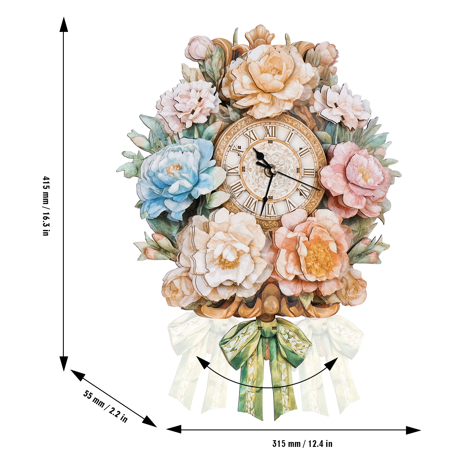 Floral Bouquet - 3D Decorative Wall & Desk Clock