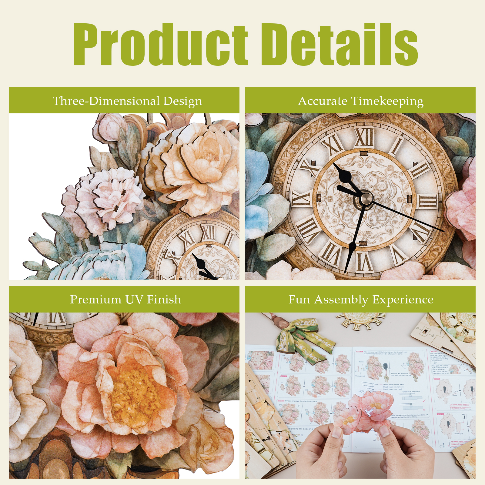 Floral Bouquet - 3D Decorative Wall & Desk Clock