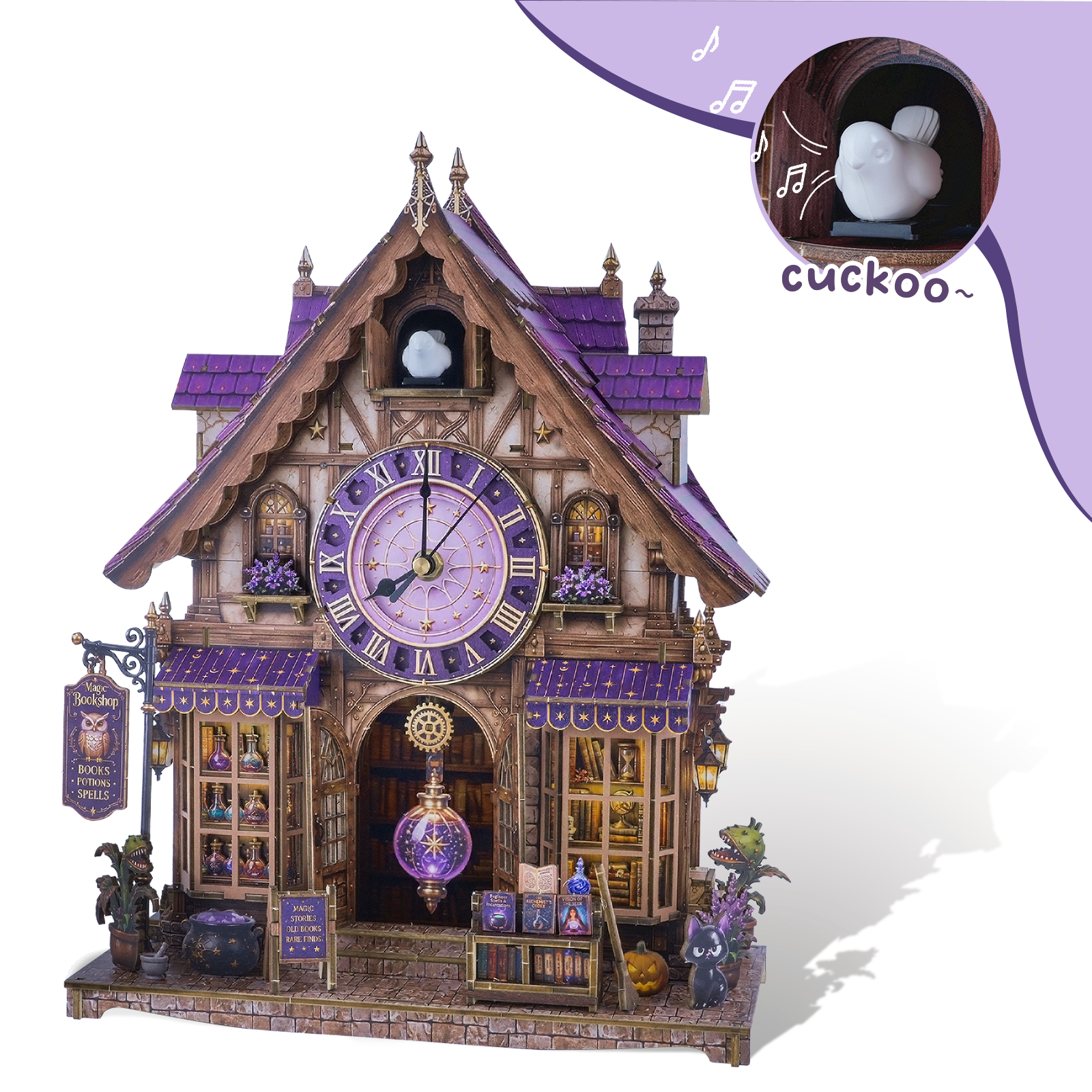 Magical Bookhouse - 3D Wooden Cuckoo Clock