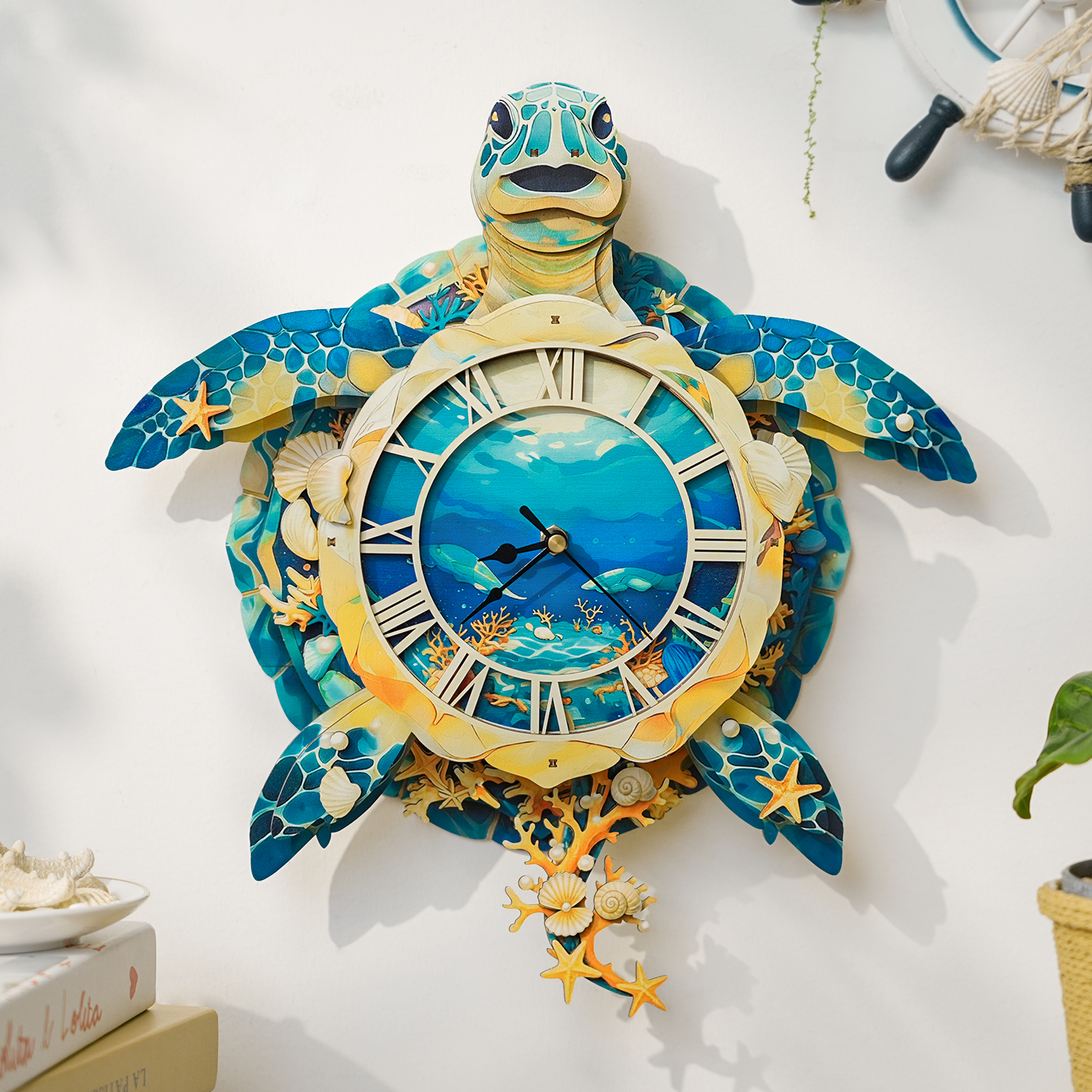 Ocean Turtle - 3D Animated Chime Clock