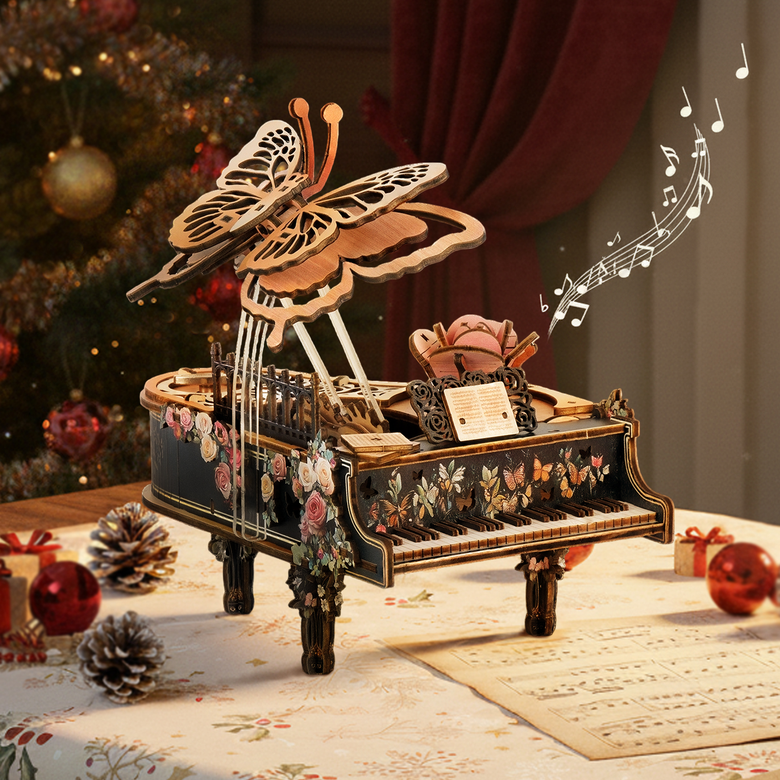 Flower Waltz Piano - 3D Wooden Music Box DIY Kit