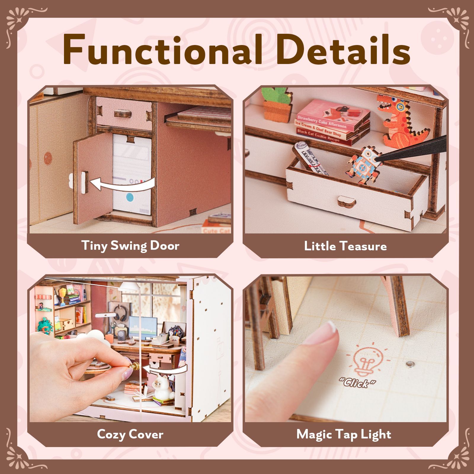 Study Room - 3D Wooden Miniature House Kit