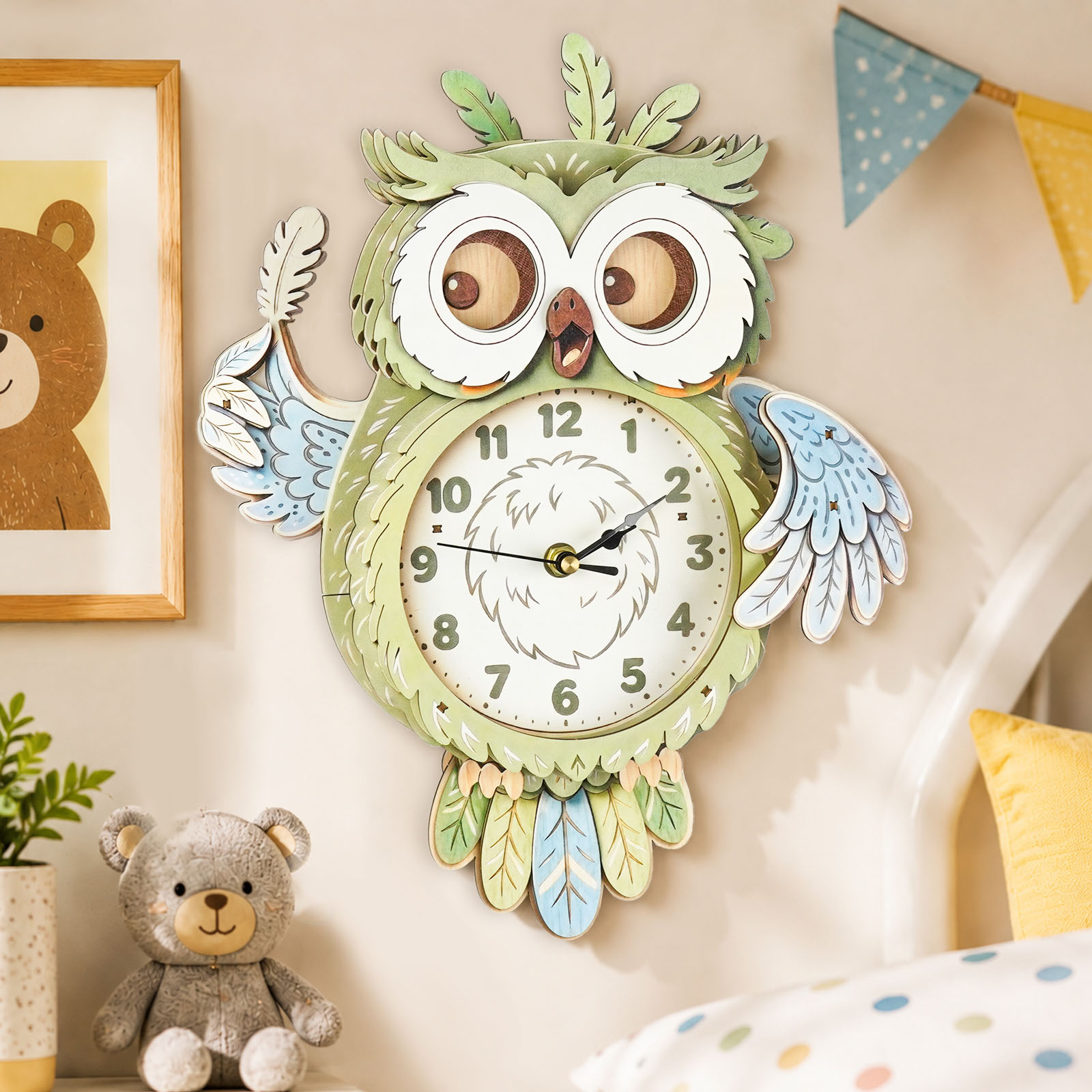 Curious Owl - 3D Decorative Wall & Desk Clock