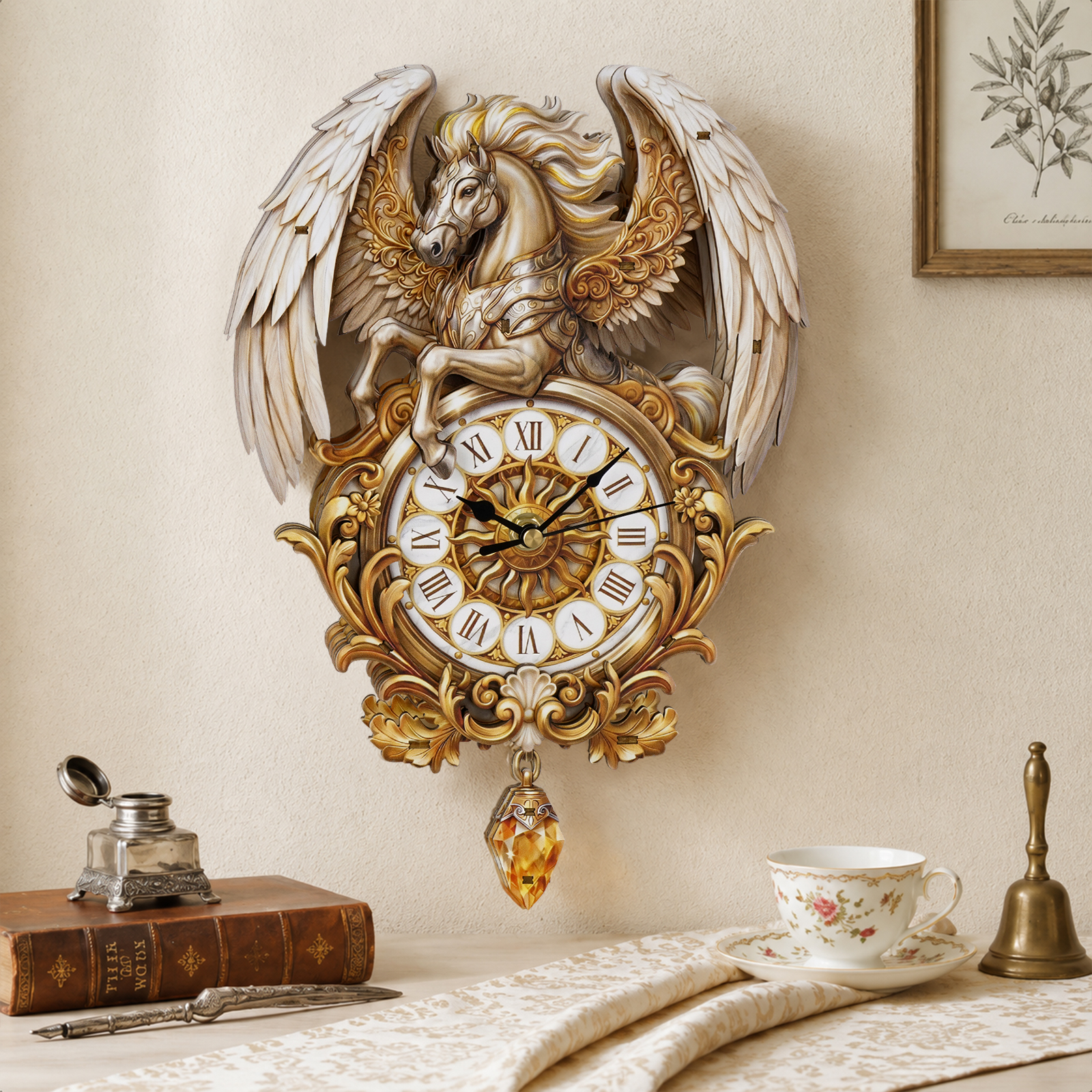 Pegasus Dream - 3D Decorative Wall & Desk Clock