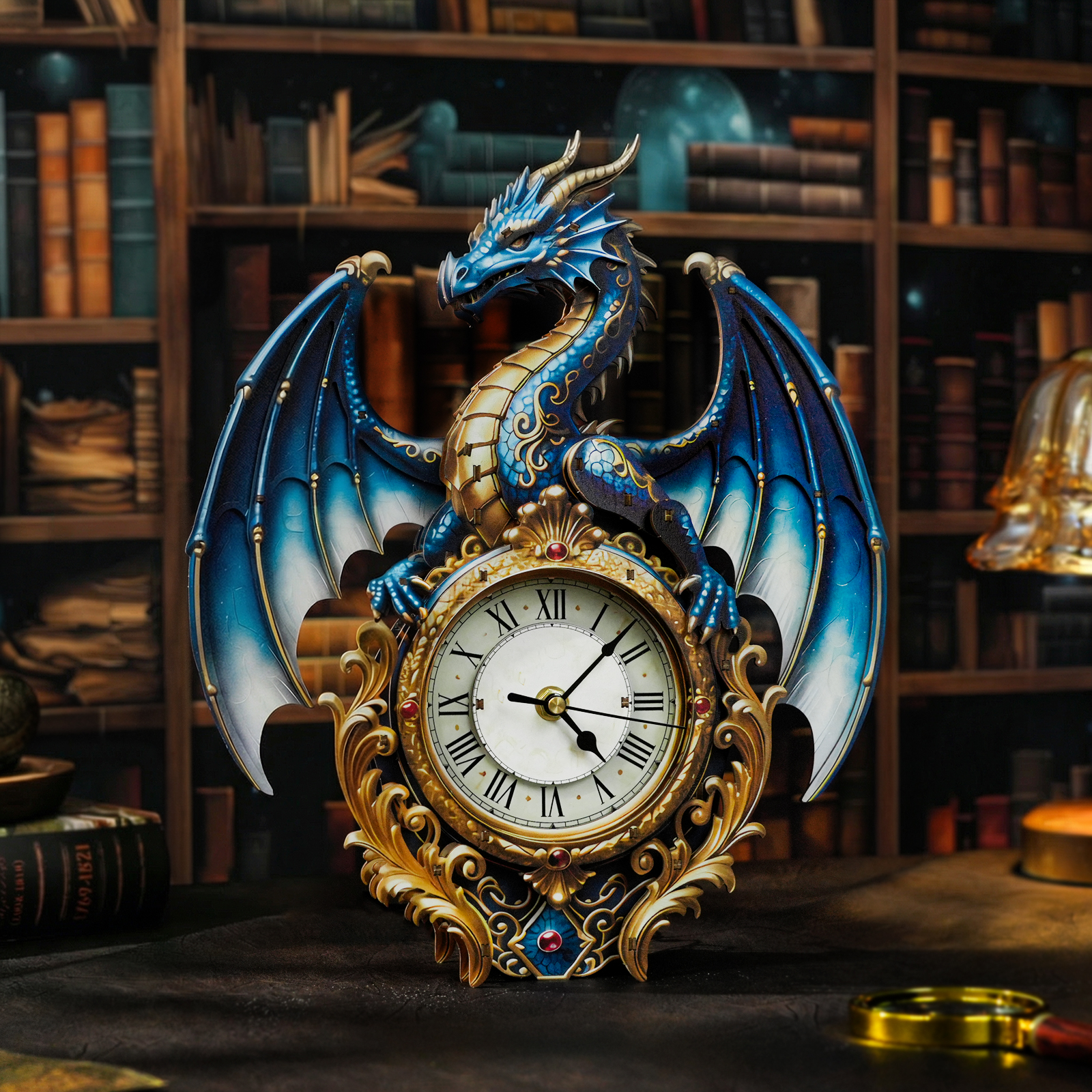 Roaring Dragon - 3D Animated Chime Clock
