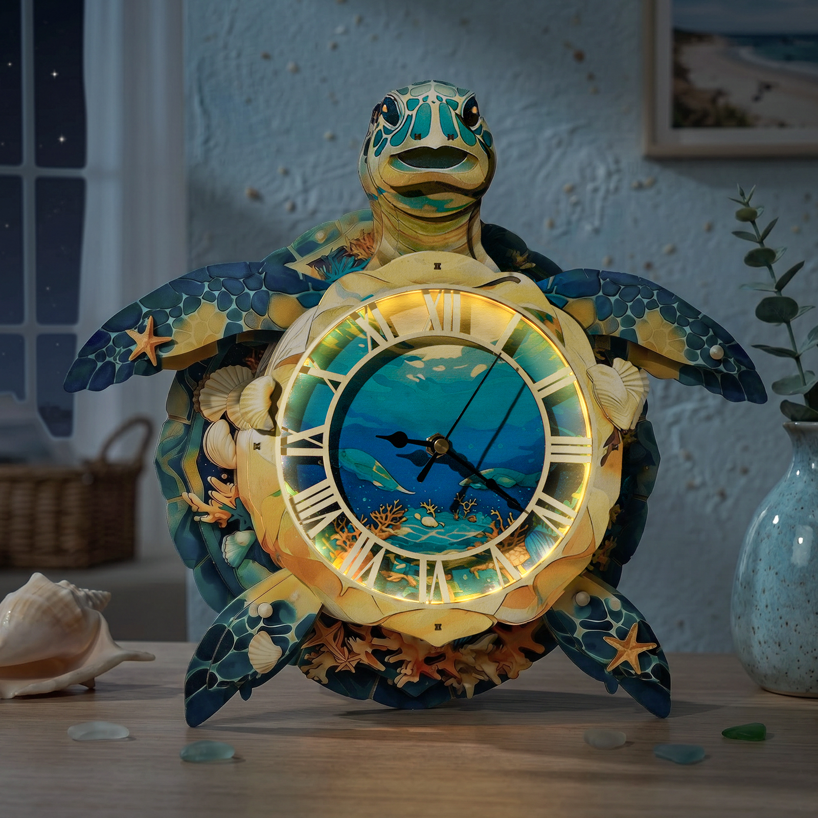 Ocean Turtle - 3D Animated Chime Clock