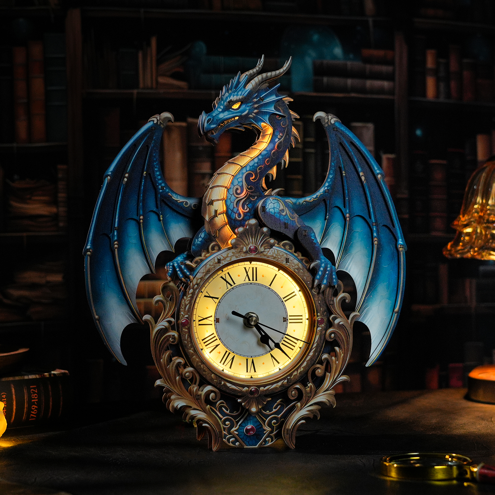 Roaring Dragon - 3D Animated Chime Clock