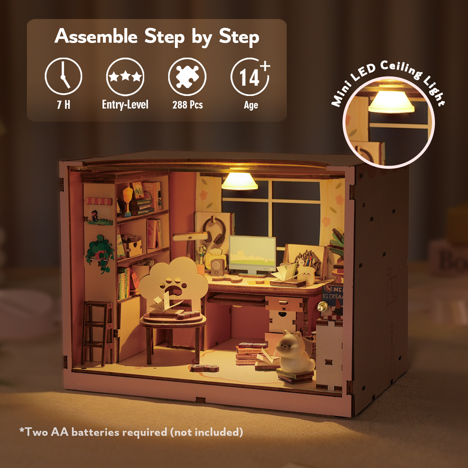 Study Room - 3D Wooden Miniature House Kit