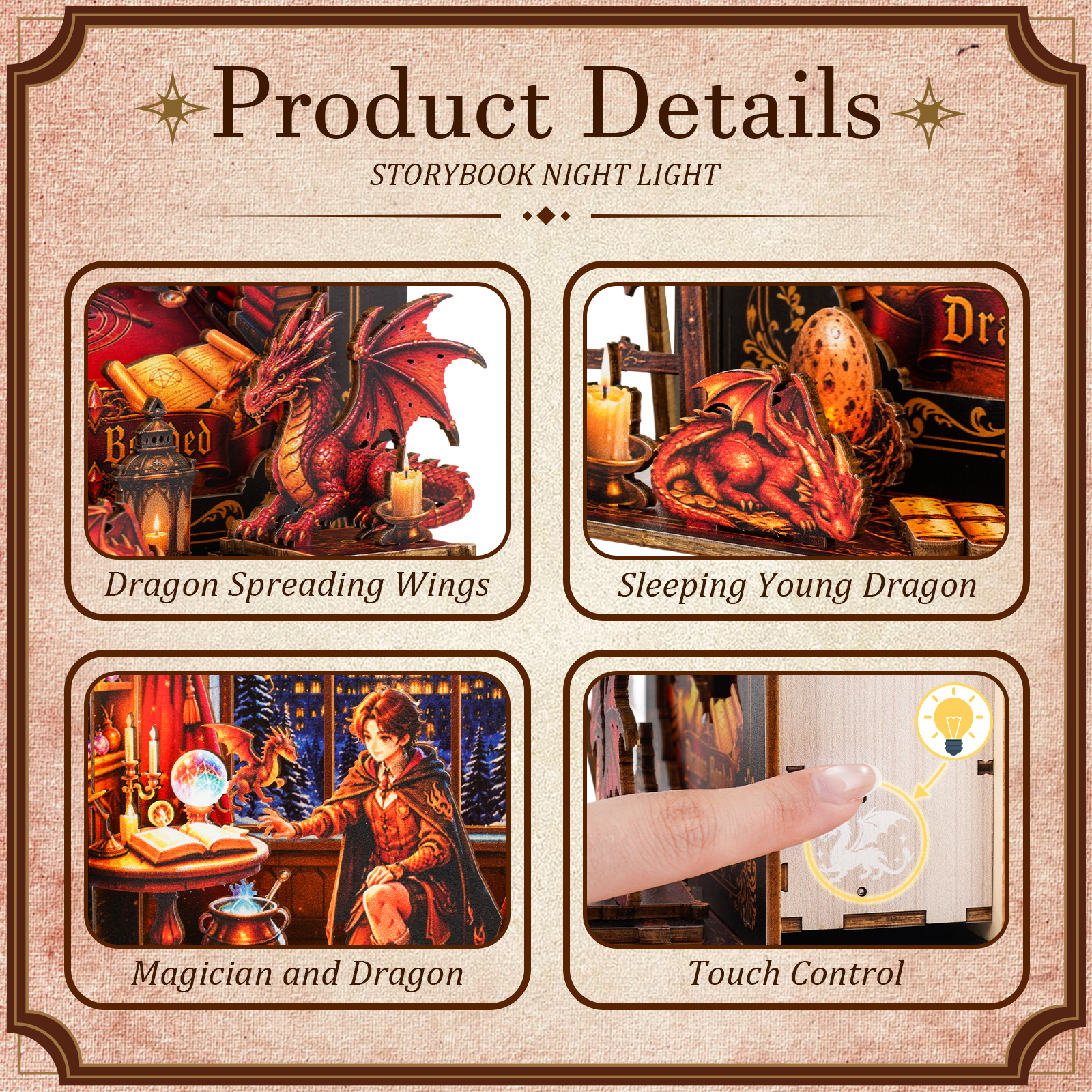 Night of Dragon Bond - 3D Storybook Night Light