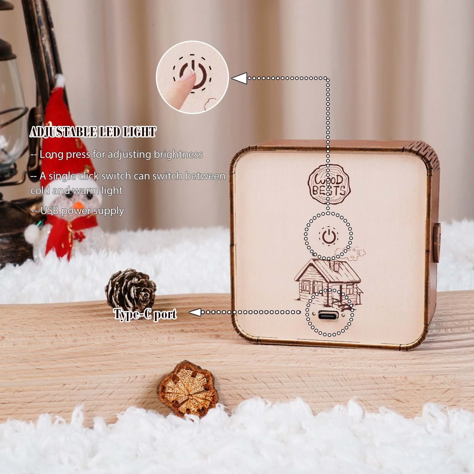 3D Wooden Puzzle Night Light, DIY kits for adults