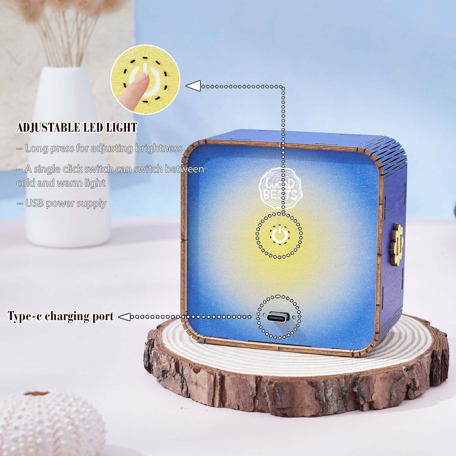 3D Wooden Puzzle Night Light, DIY kits for adults