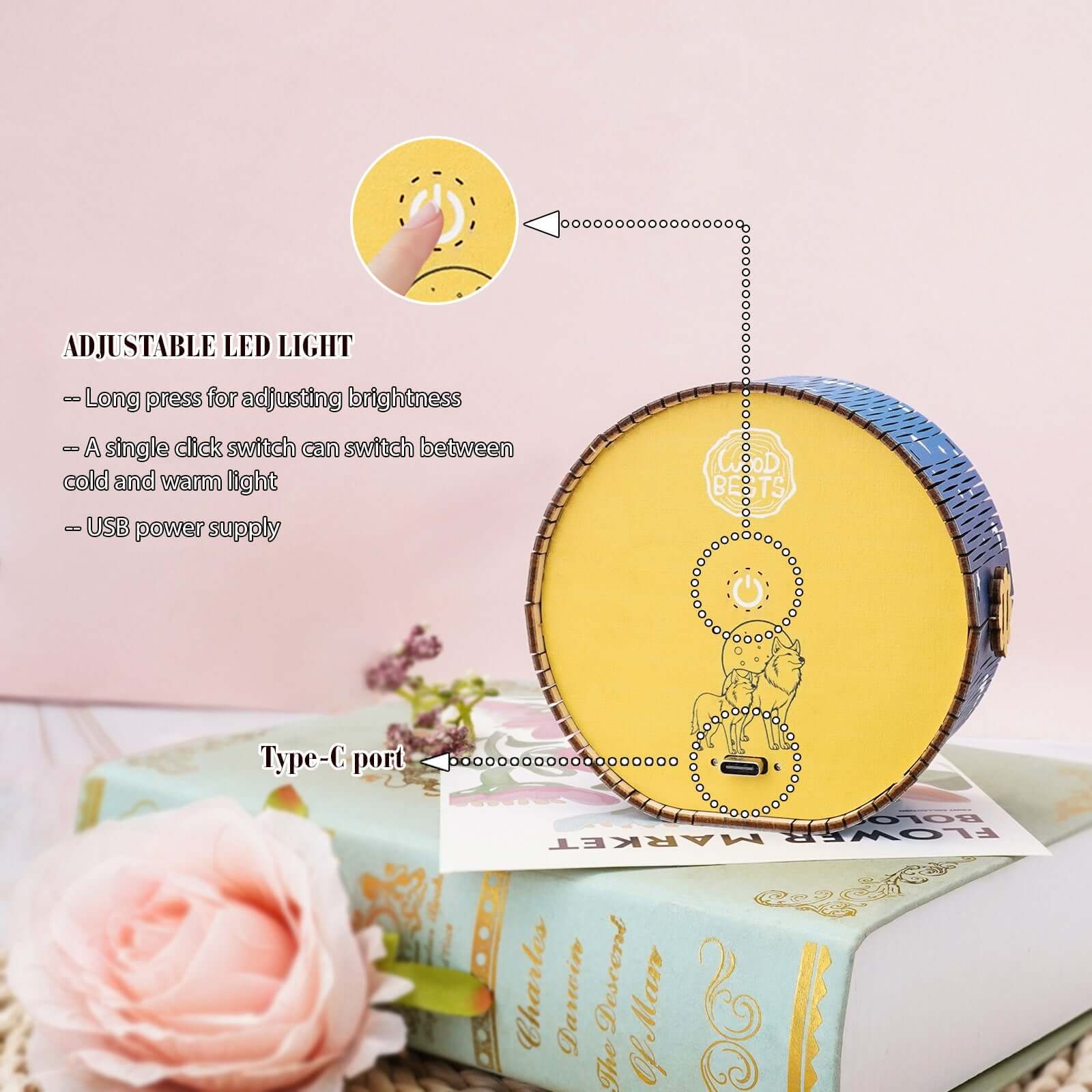 3D Wooden Puzzle Night Light, DIY kits for adults