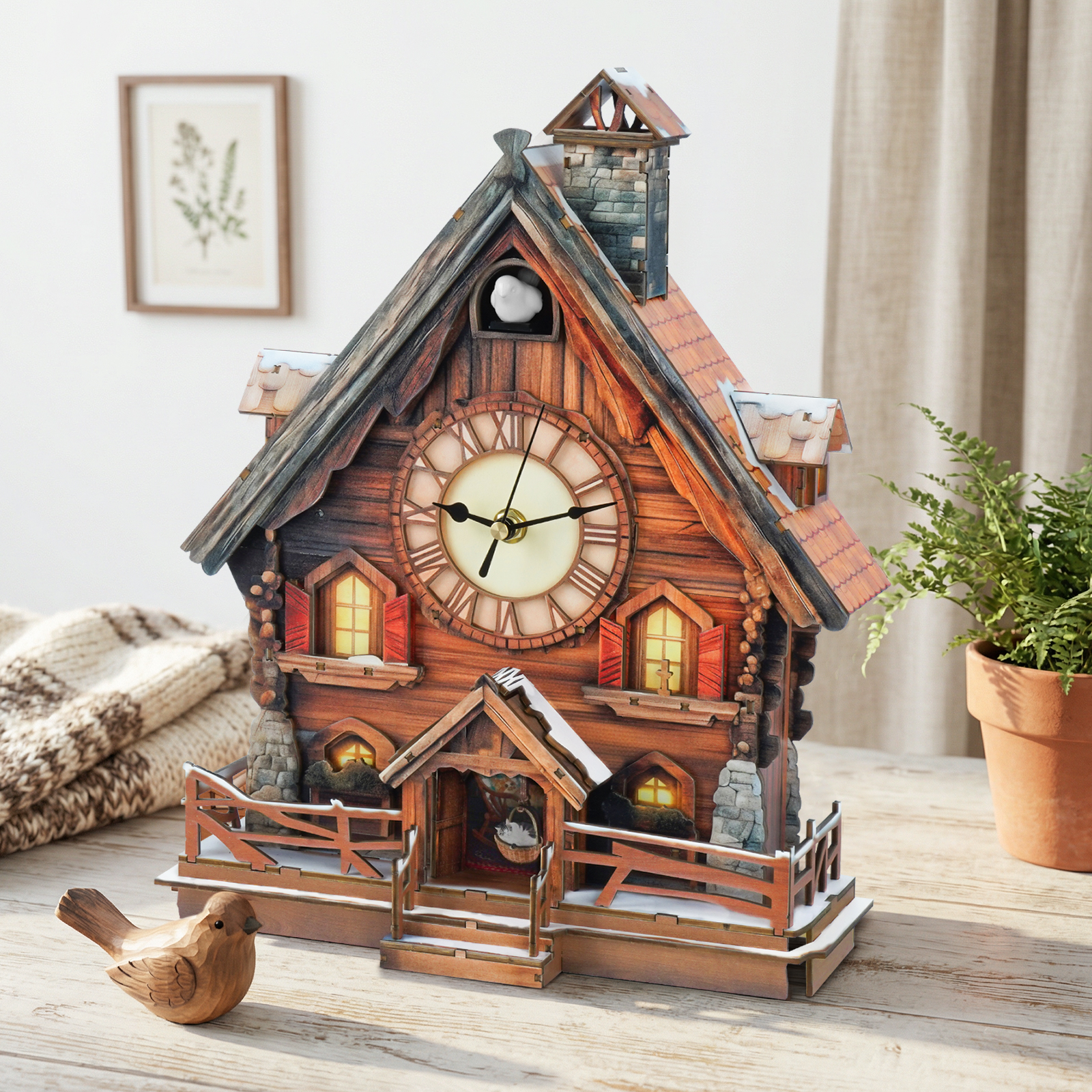 Swiss Chalet - 3D Wooden Cuckoo Clock