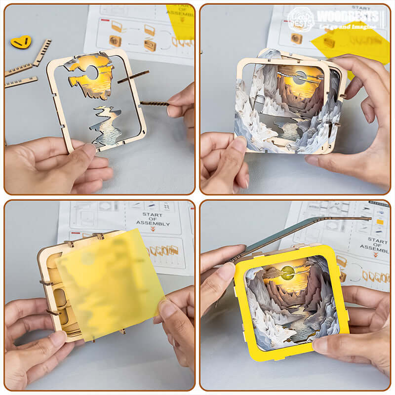 3D Wooden Puzzle Night Light, DIY kits for adults