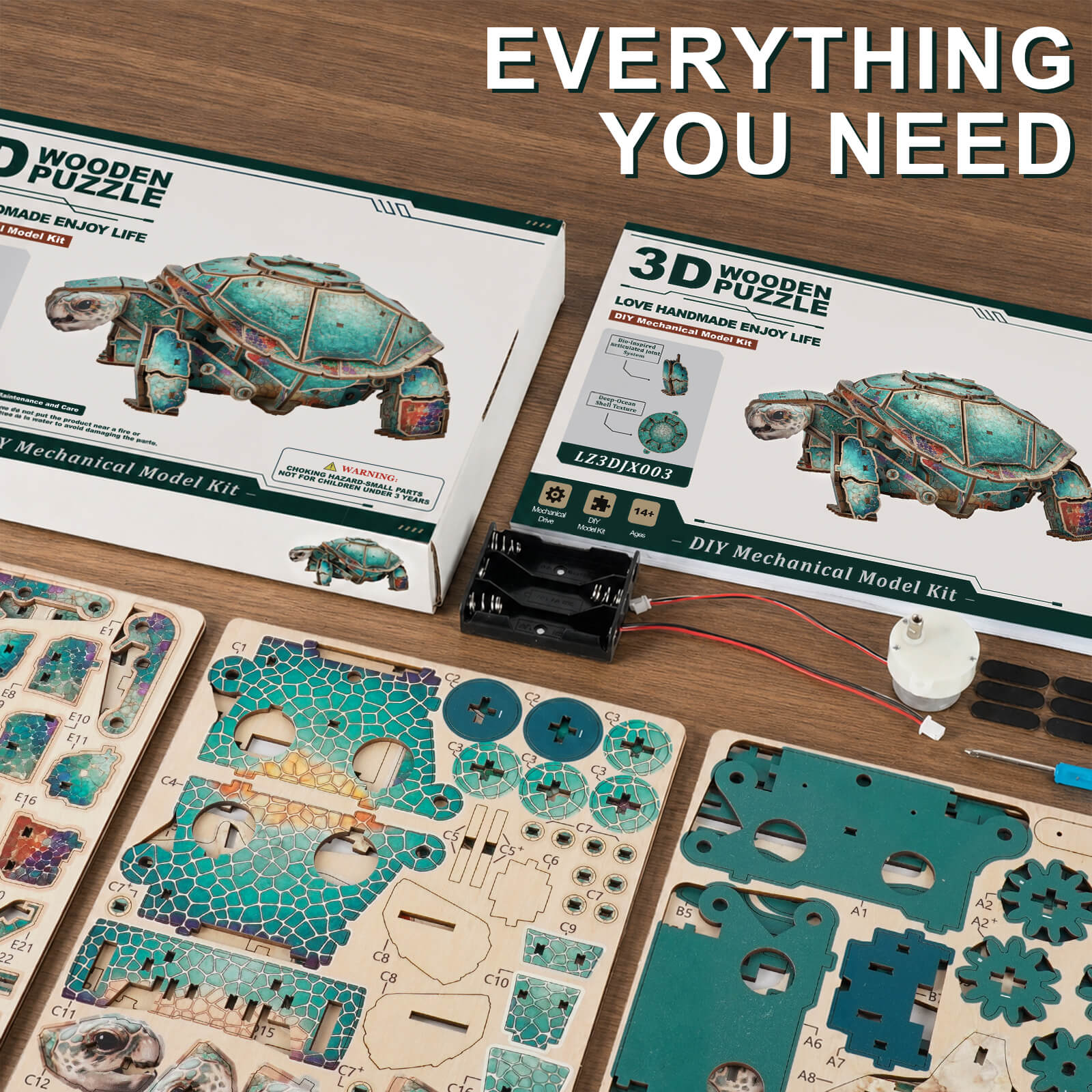 3D Wooden Mechanical Kit - Sea Turtle