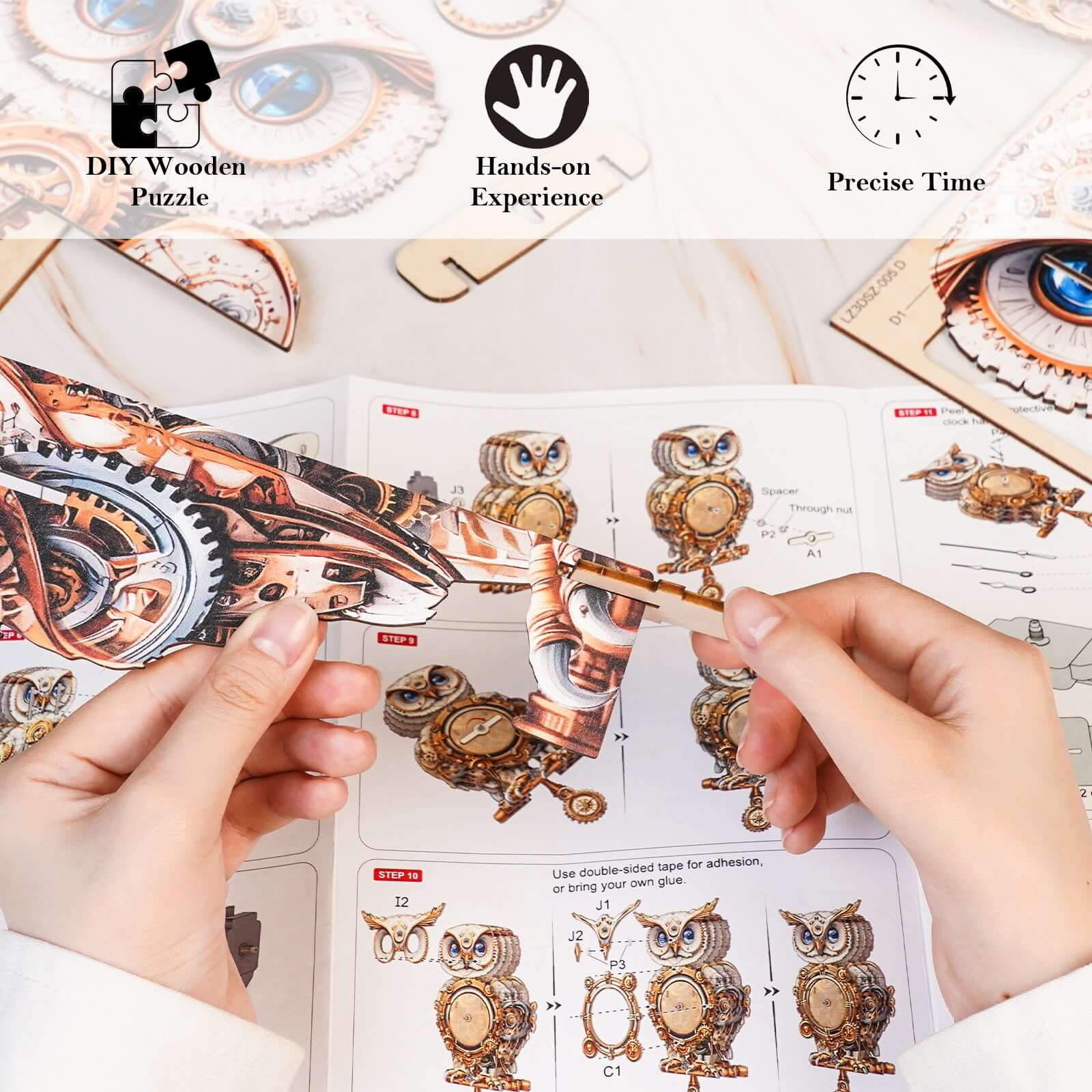 DIY Wooden Clock, 3D Puzzle Craft Kit