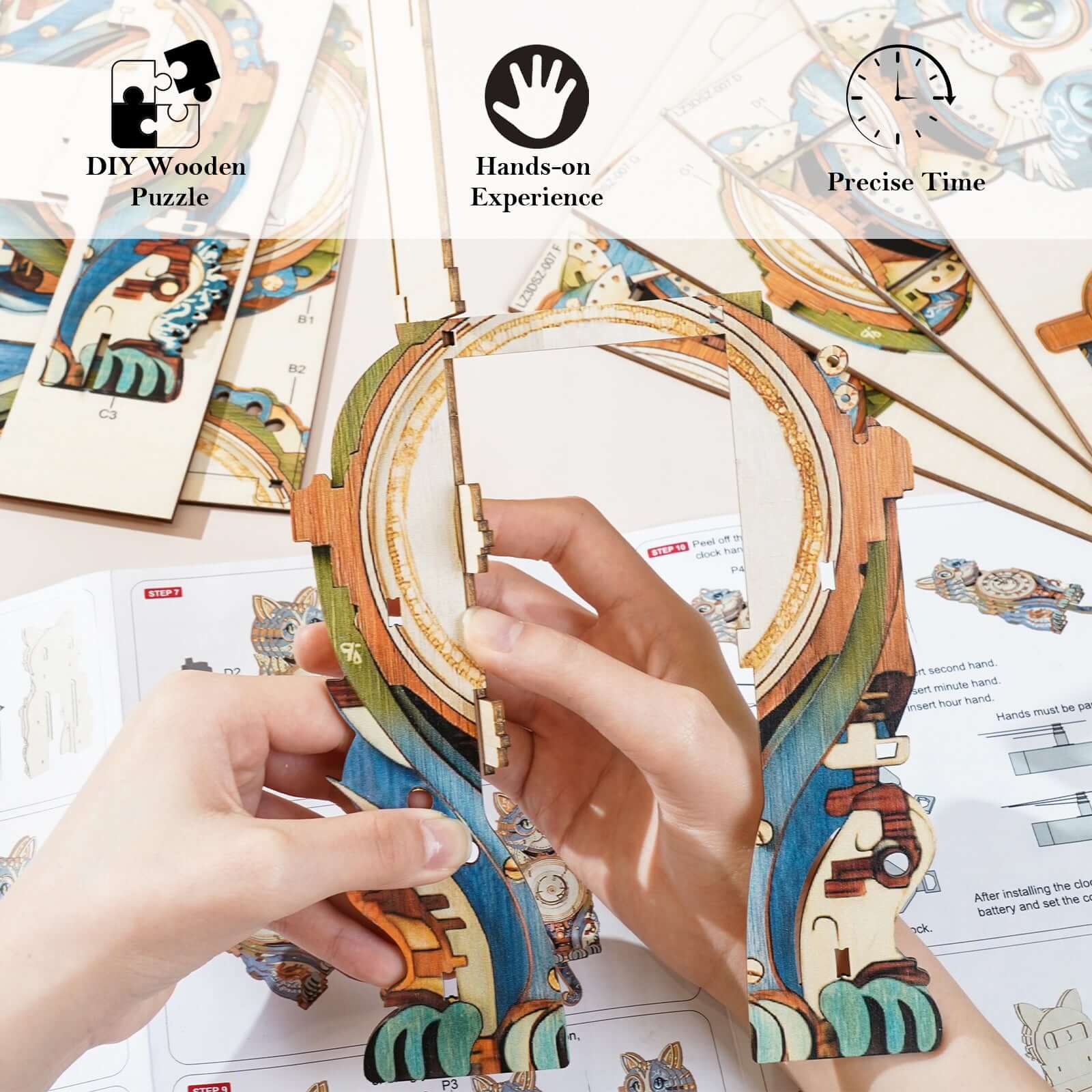 DIY Wooden Clock, 3D Puzzle Craft Kit