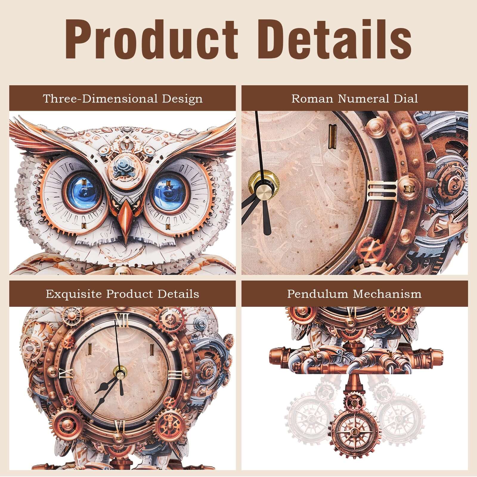 DIY Wooden Clock, 3D Puzzle Craft Kit