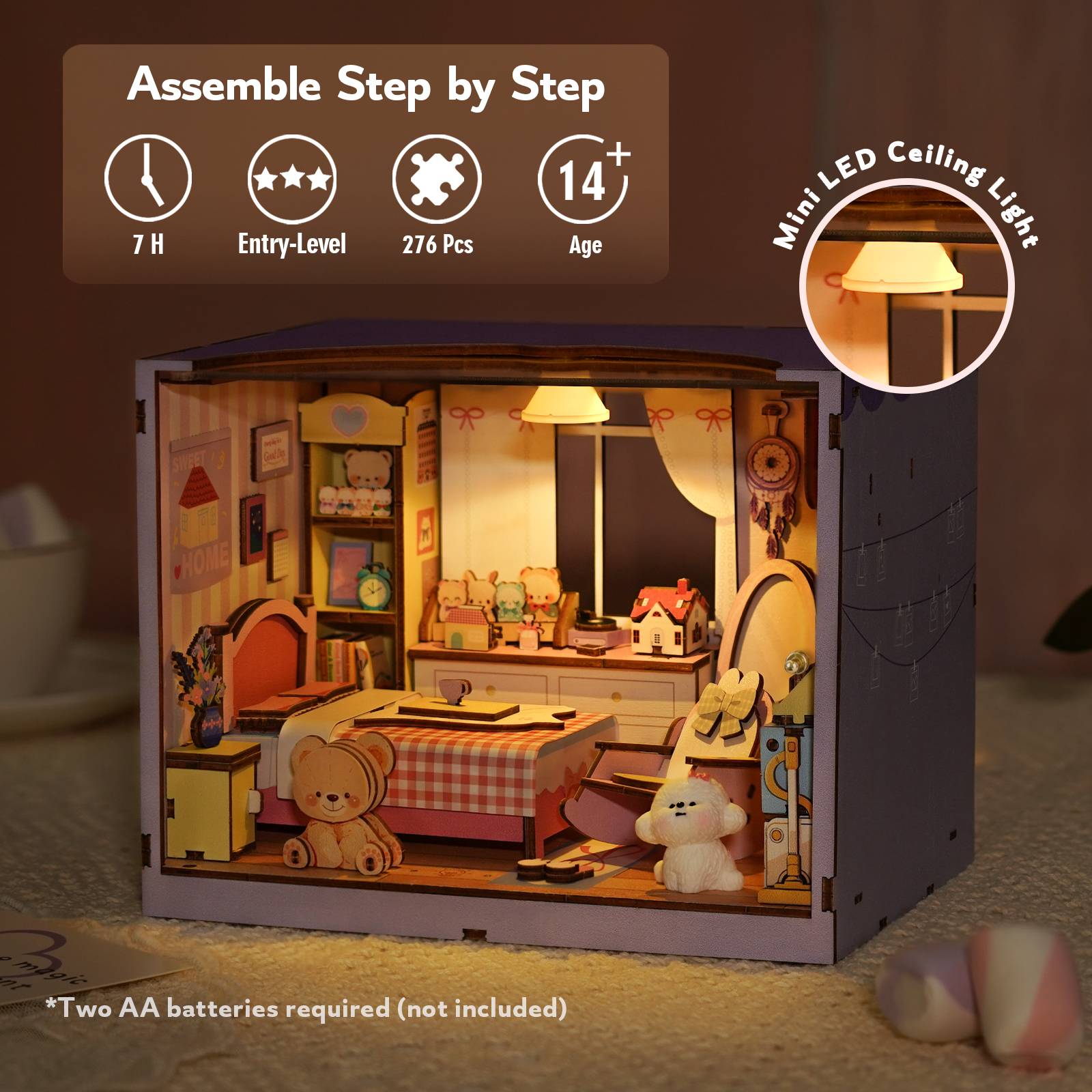 Bedroom - 3D Wooden Miniature House Kit